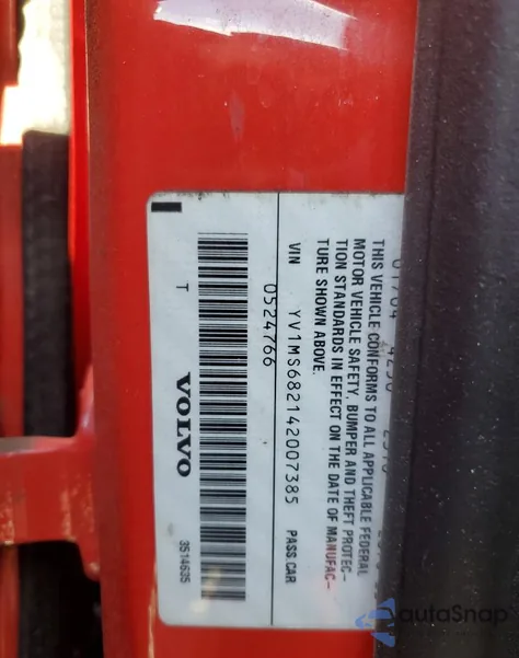 2004 Volvo S40 T5 из США, поврежденный, VIN YV1MS682142007385